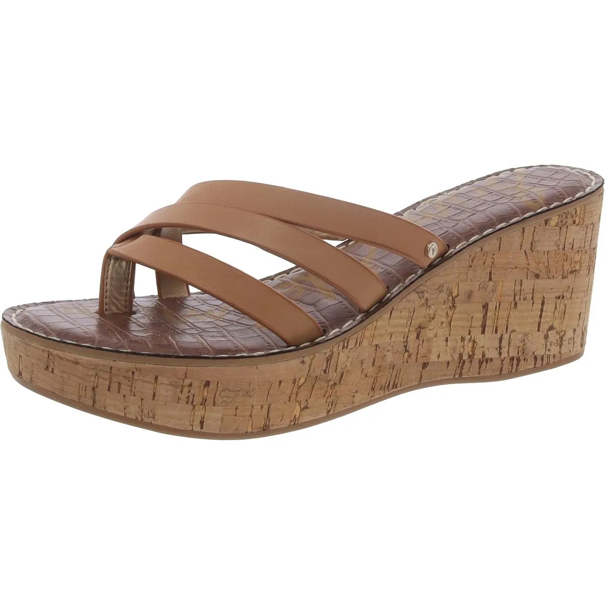 Leisure Design Slip Resistant Sole Ronda Womens Leather Slip On Wedge Sandals