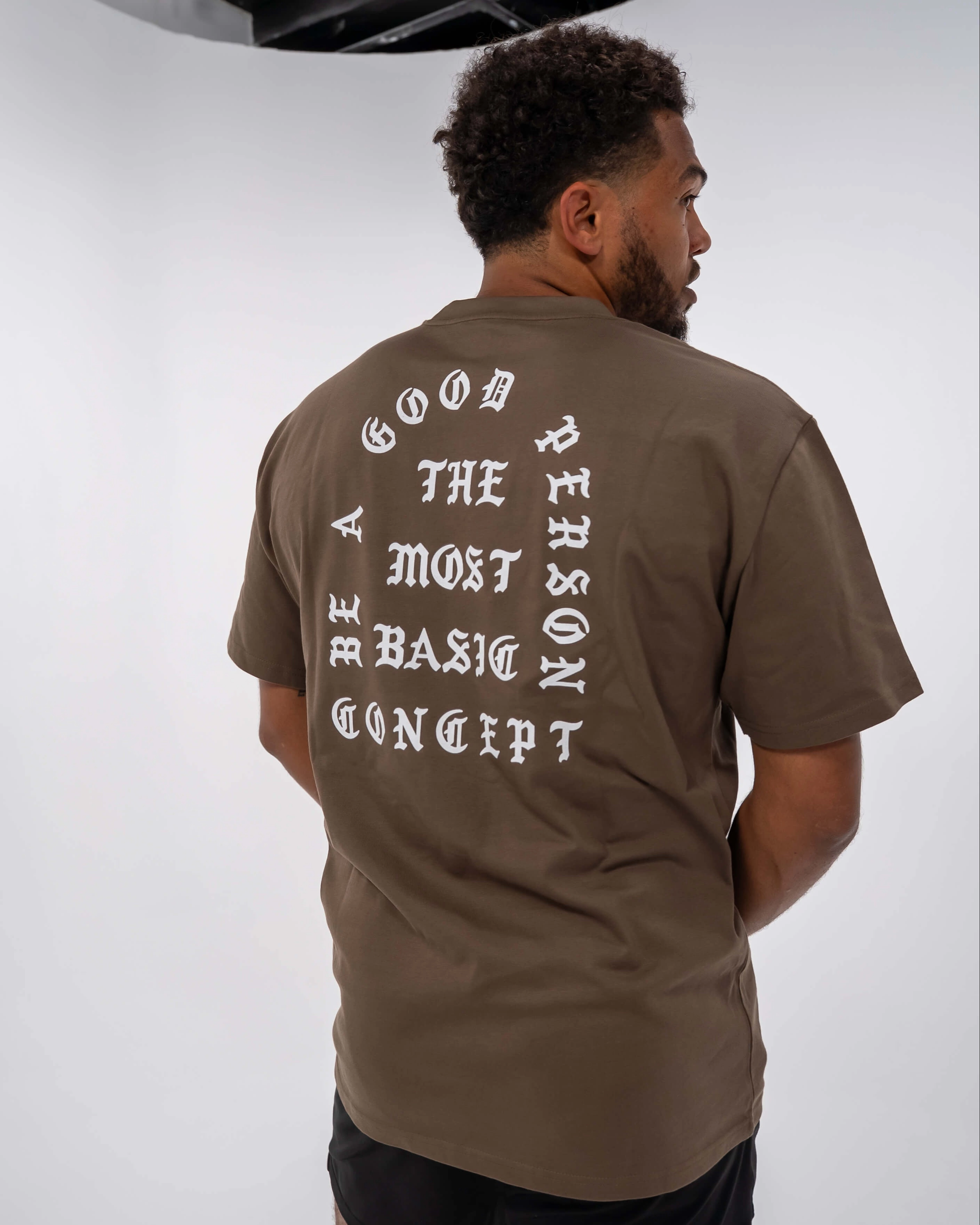 Casual Statement Saint Script Heavyweight Box T-Shirt - Brown