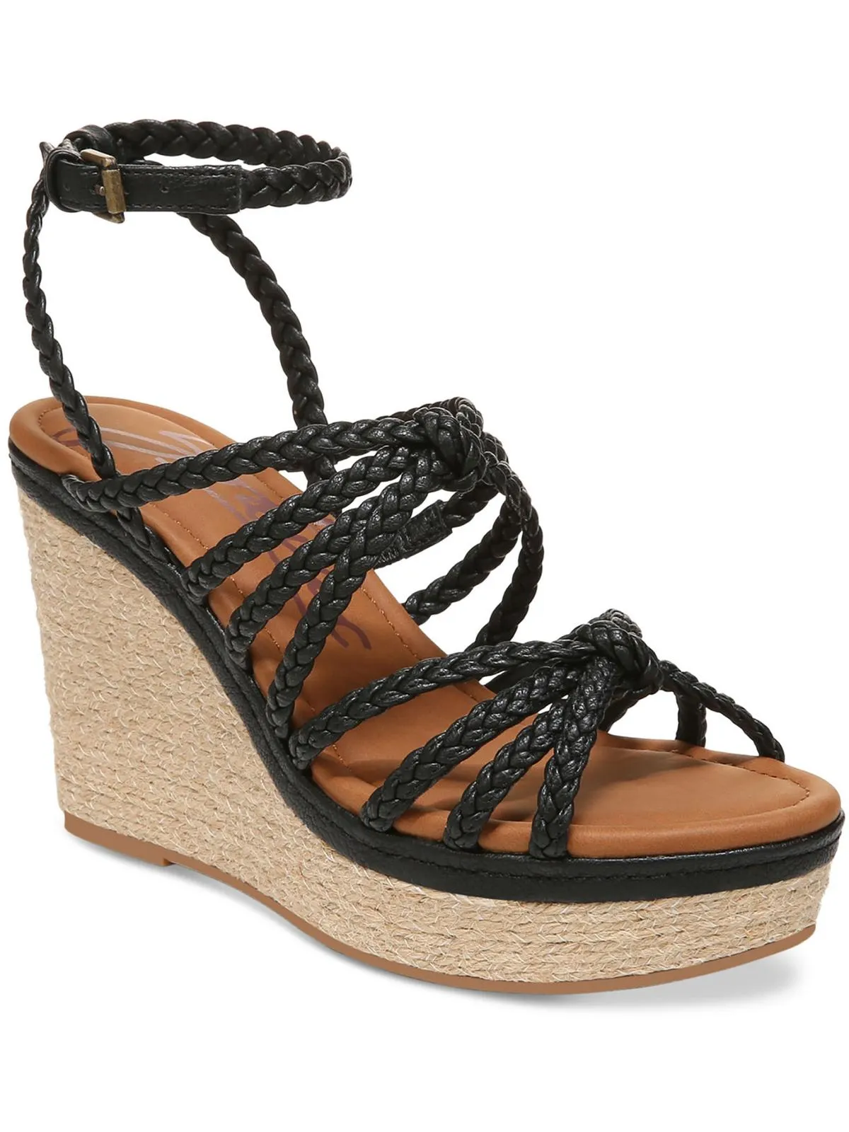 SHANA-ESPAD Womens Suede Wedge Wedge Heels Bow Charm Trendy Vacation Sandals