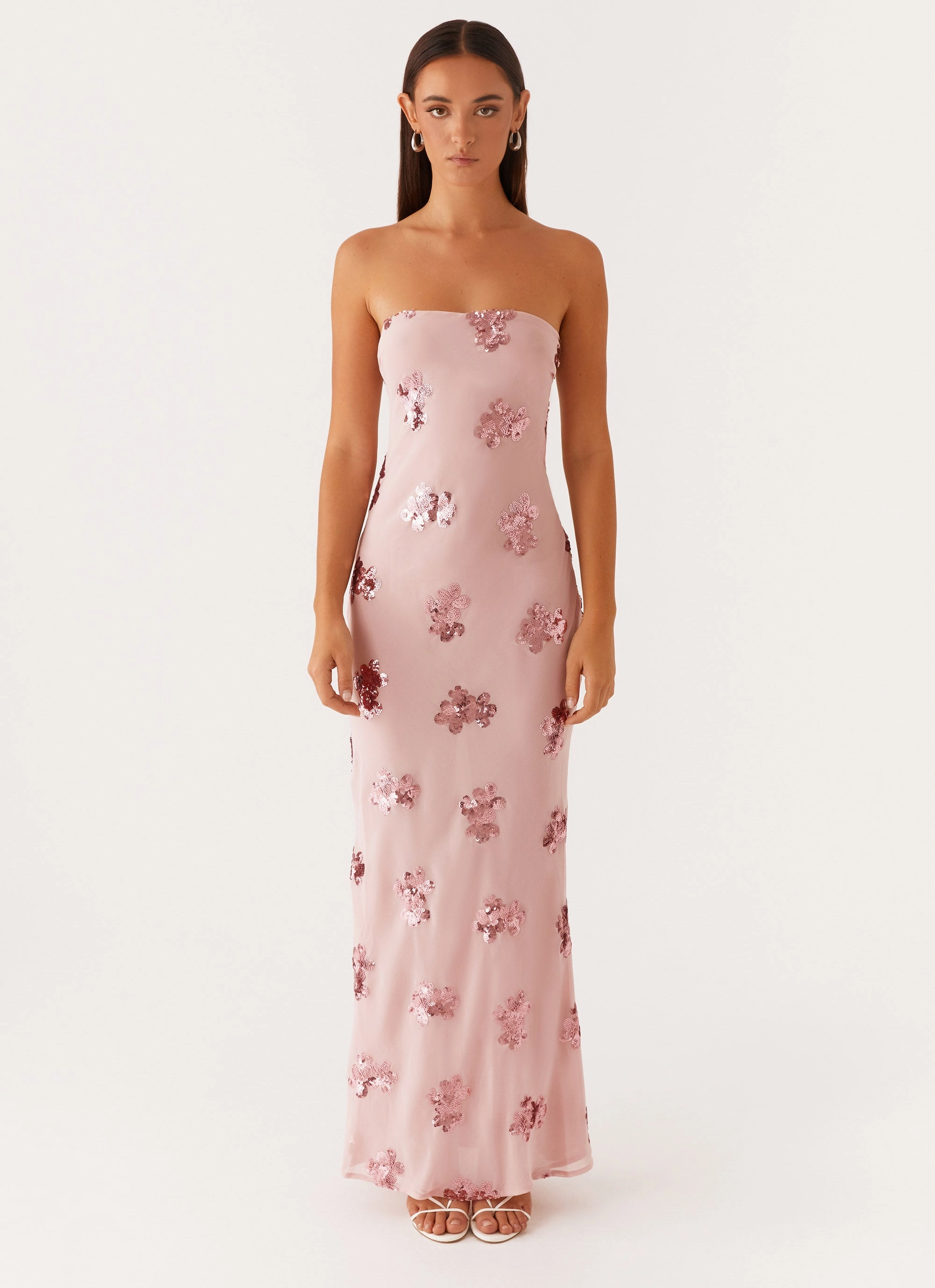 Bold Elegance Soft and Chic Sweet Escape Sequin Maxi Dress - Baby Pink