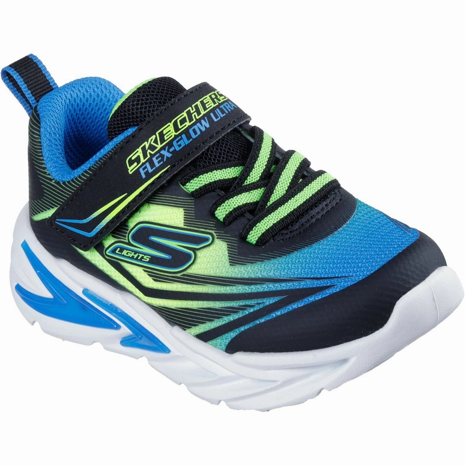 Skechers Black S Lights Flex-Glow Ultra Sturdy Heel Breathable TPU