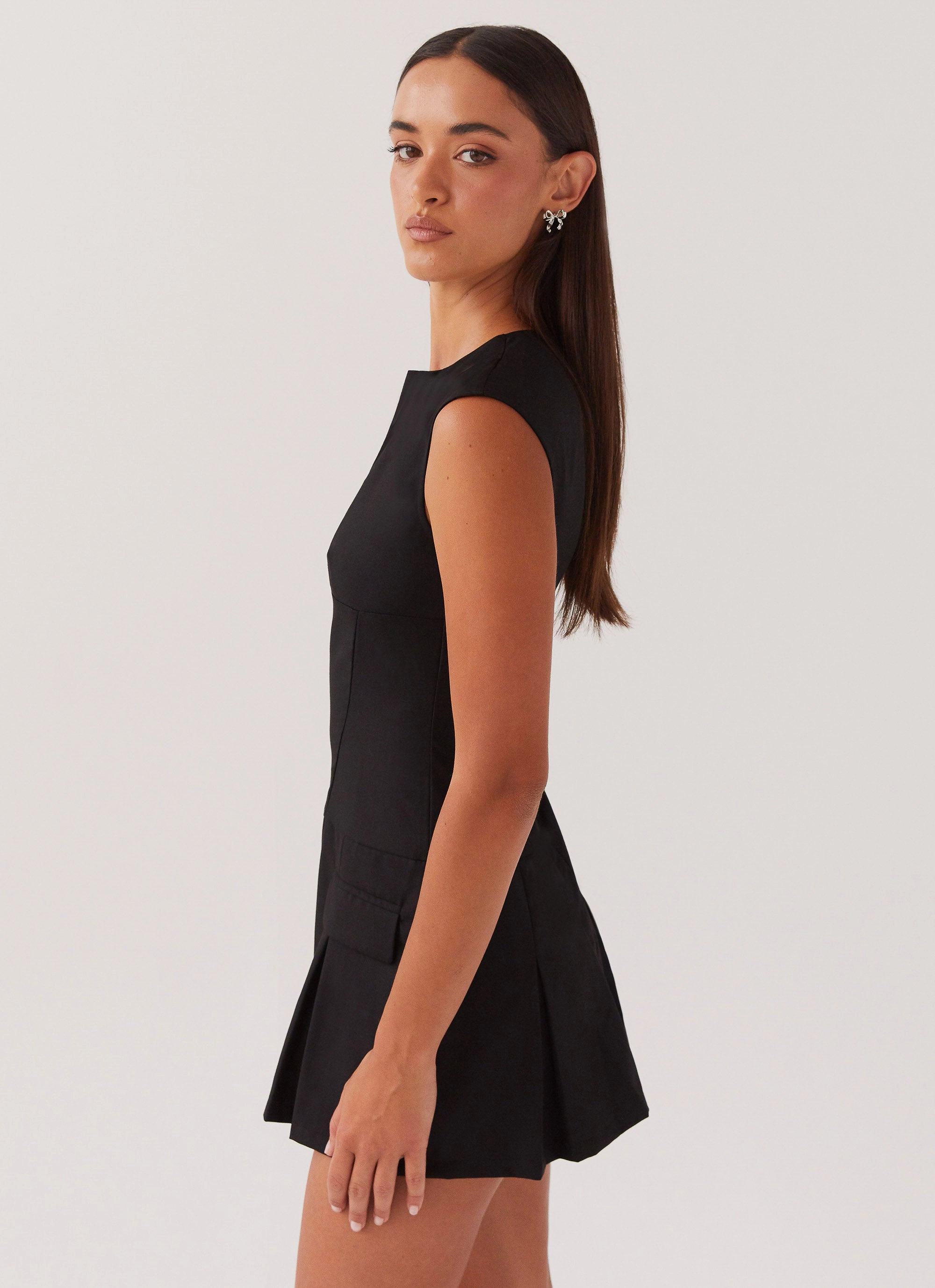 Effortless Tailoring Night Mood Cassia Mini Dress - Black