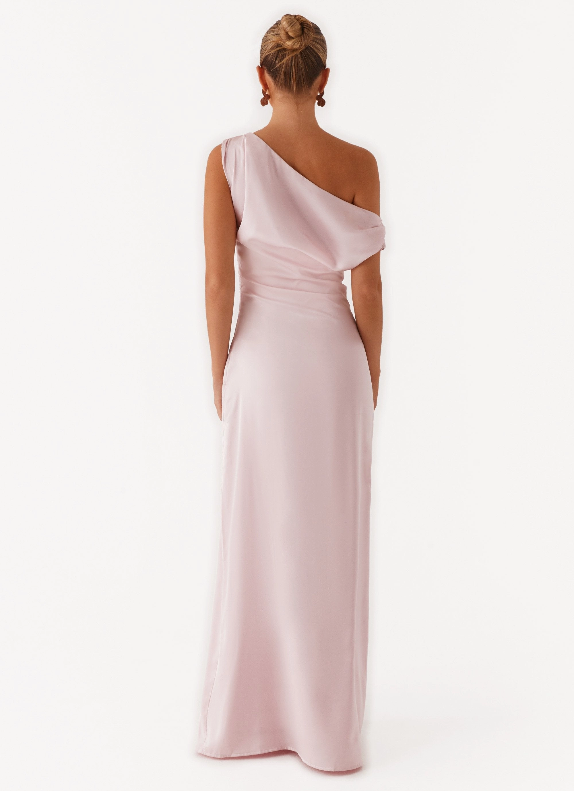 All Season Heart Of Glass Satin Maxi Dress - Pink