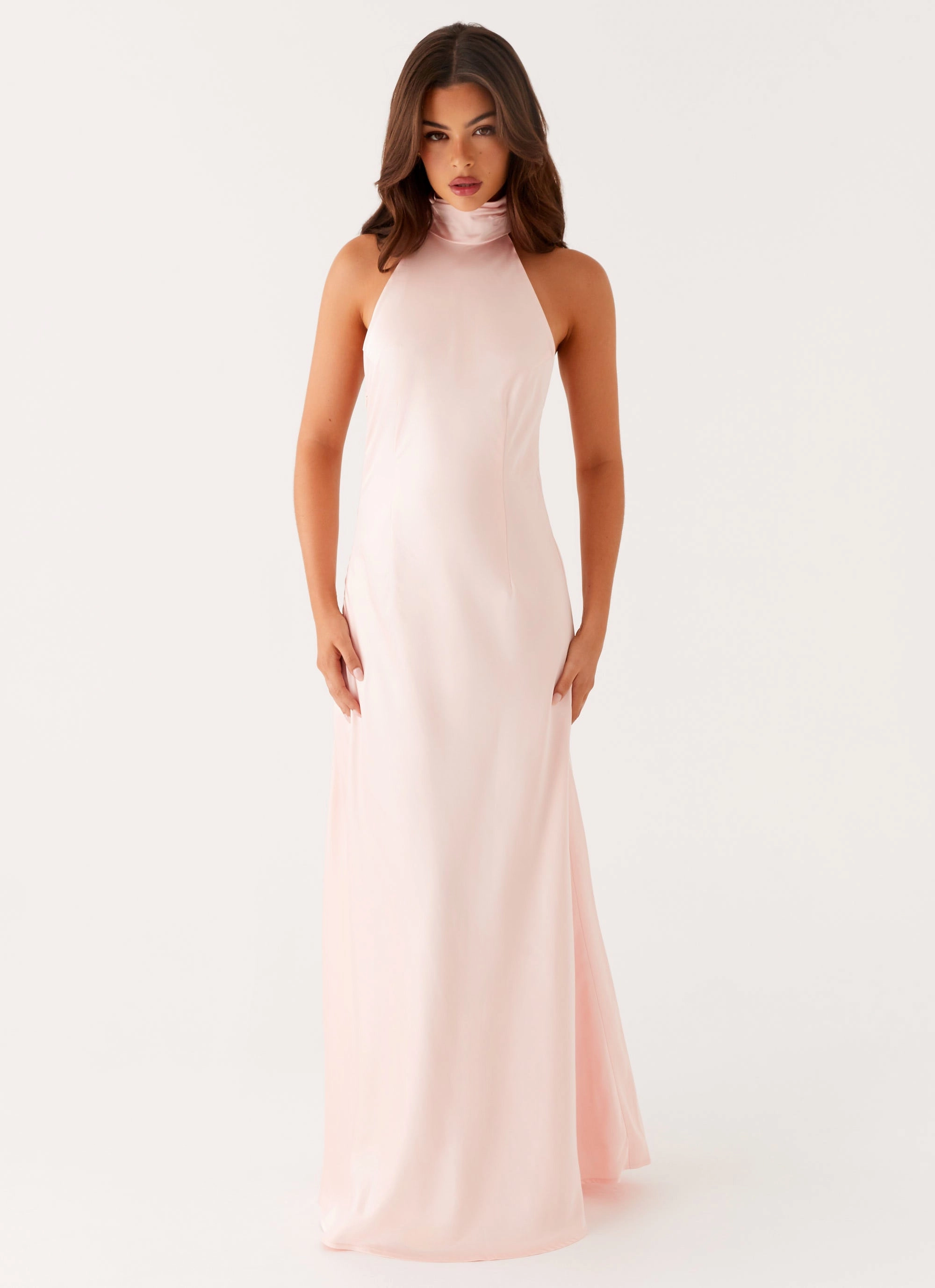 Siani Backless Maxi Dress - Pink urban vibe Dropped-Waist