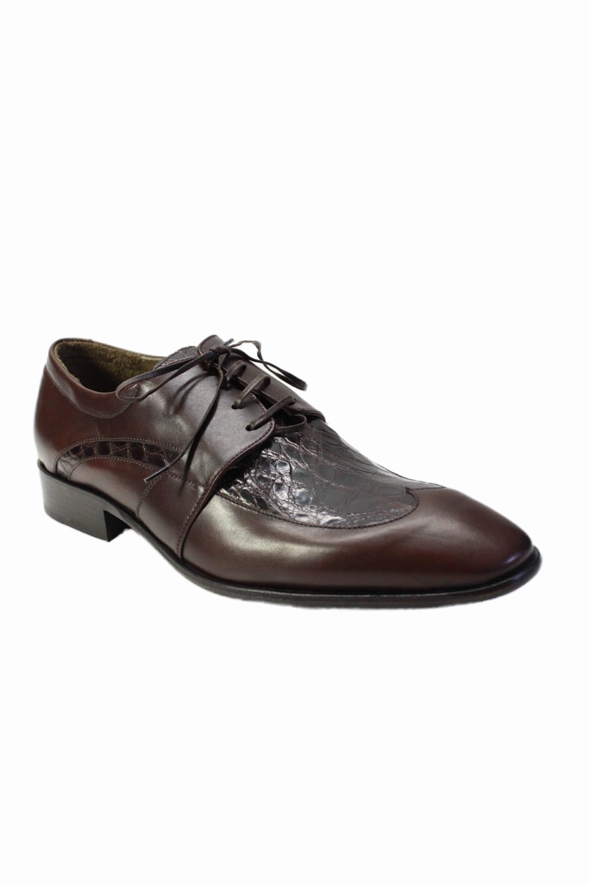 Tardini Mens Brown Genuine American Alligator Cordovan Leather Shoes Indoor Movement Anti Slip