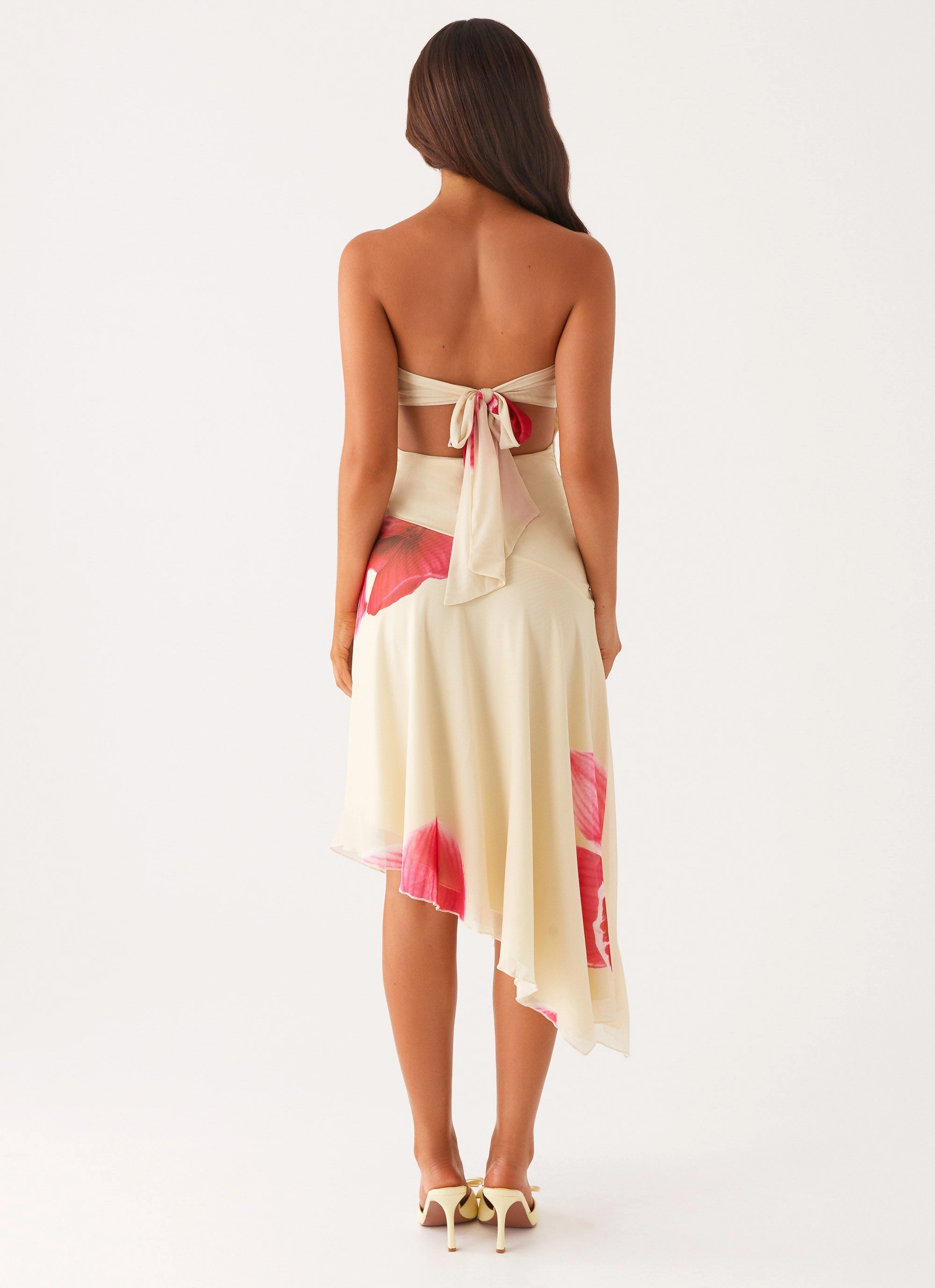 Mariposa Midi Dress - Orchid Yellow Linen-Blend