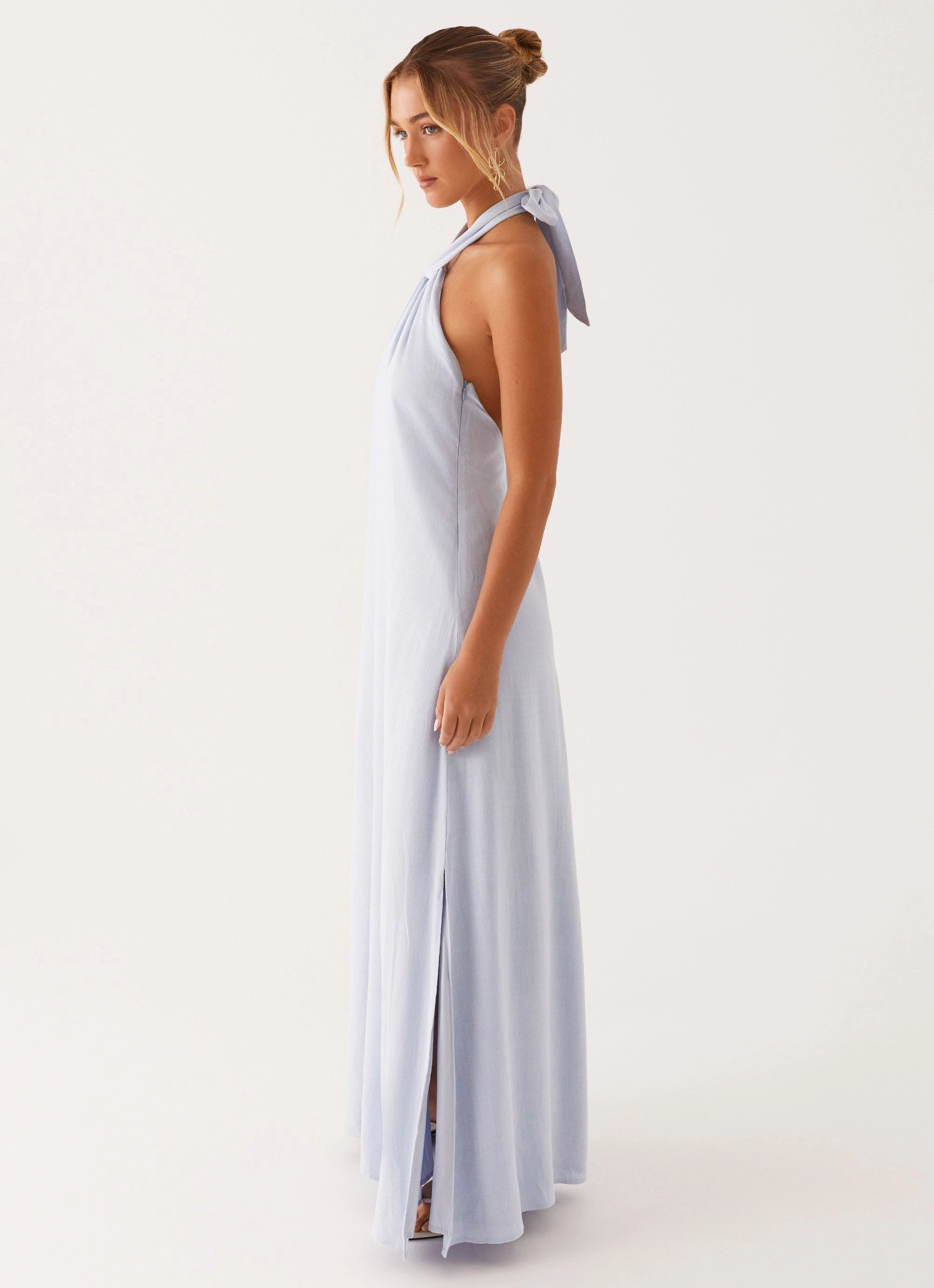 Golden Child Linen Maxi Dress - Blue Calm Grace
