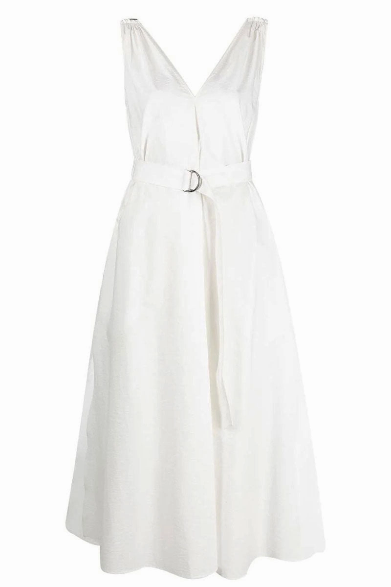 Slimming Shape Techno Poplin Belted Dress