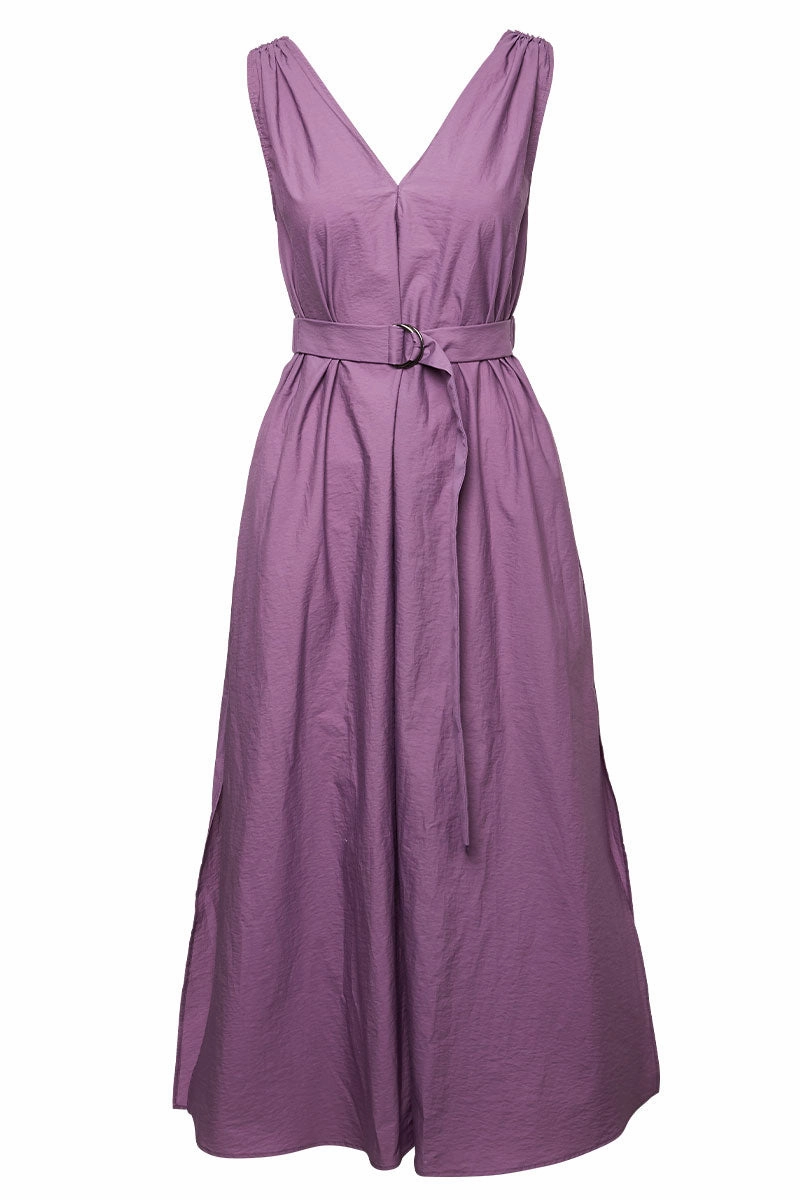 Effortless Tailoring Techno Poplin Belted Dress