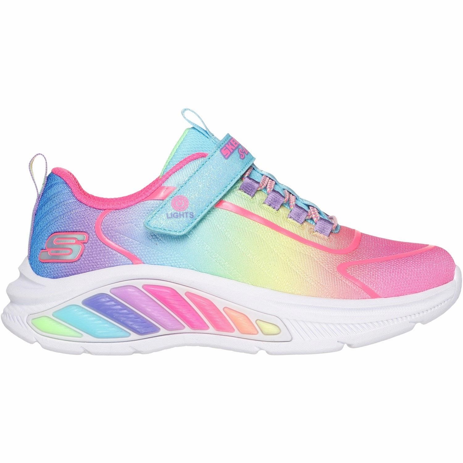 Casual Fit Stride Style Skechers Turquoise Rainbow Cruisers