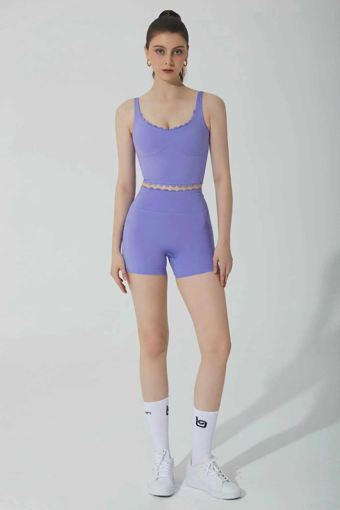 Teresa Biker Shorts - Very Peri Modular Storage Design Sleek Shape