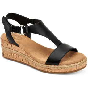 Breezy Mood Terrii Womens Faux Leather Cork Wedges