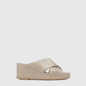 Odor Resistant Insole Women's Marina Espadrille Wedge Heel In Platino