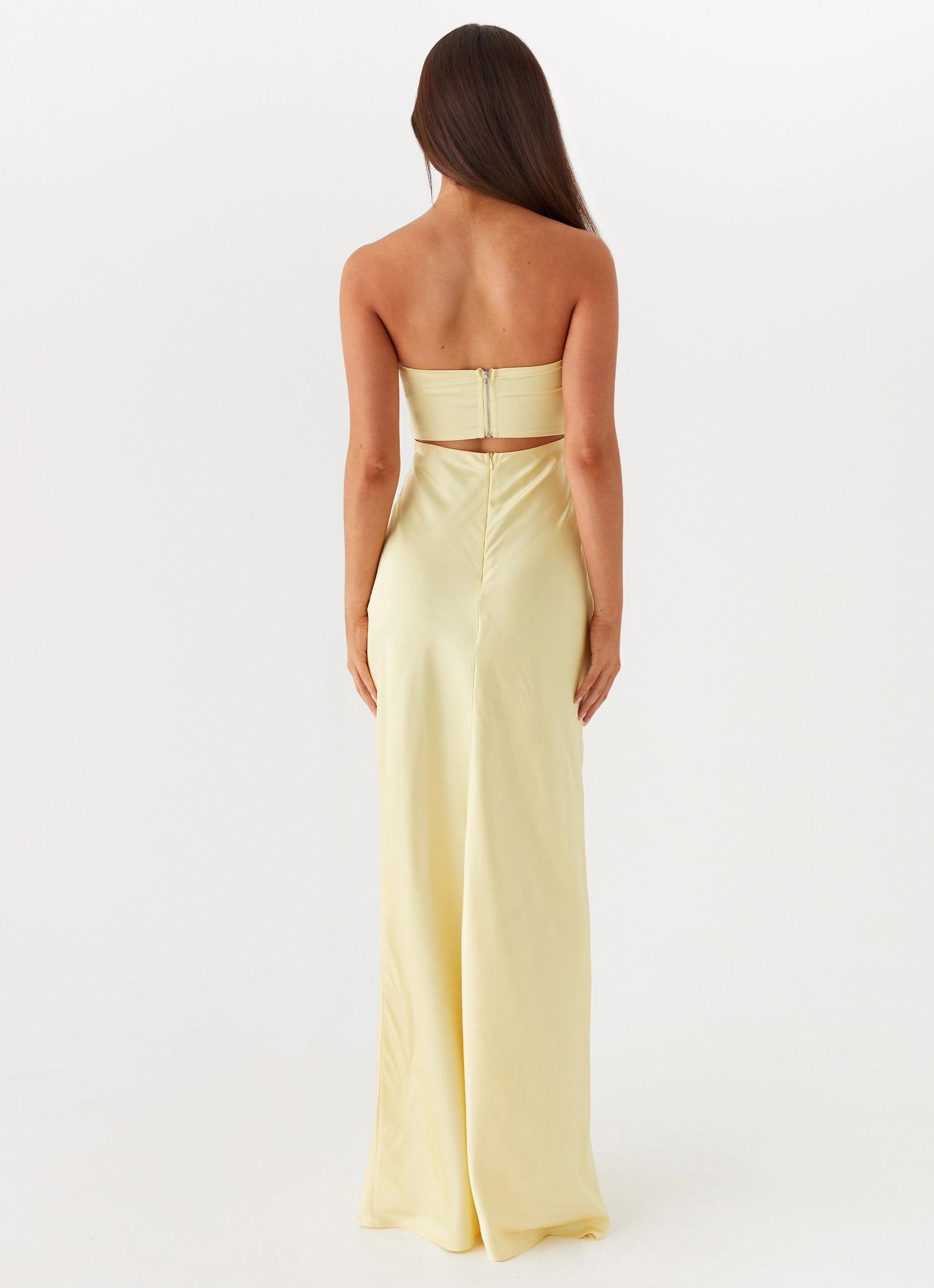 Mood Glow Velvet-Touch Tianna Strapless Maxi Dress - Yellow