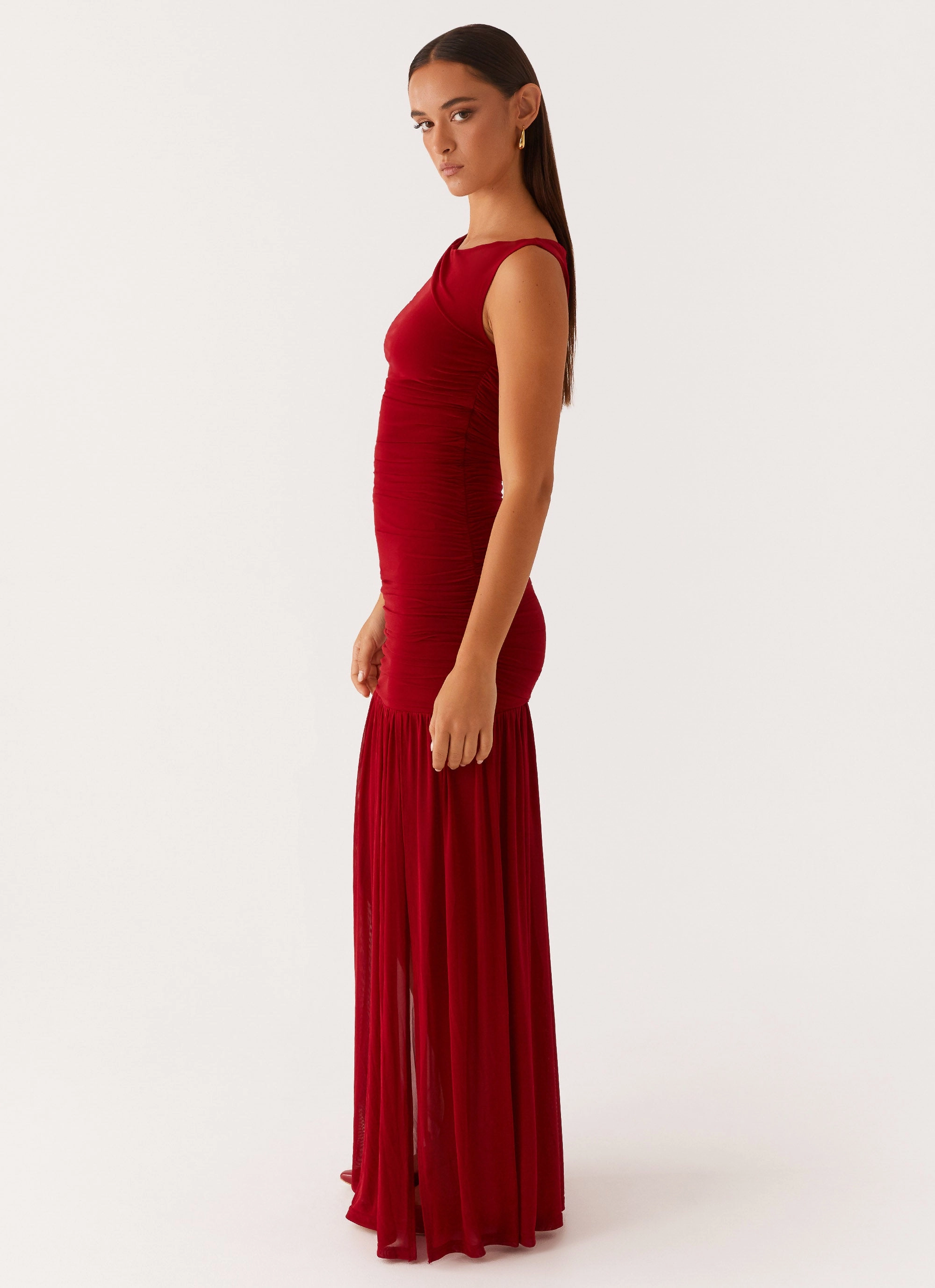 Manon Maxi Dress - Red Travel Fit Removable-Straps