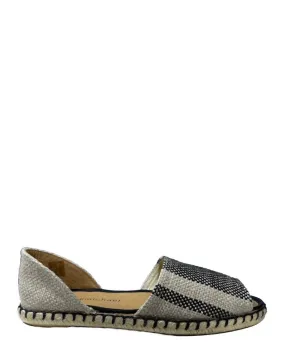 Trendy Footwear For Travel Open Front Women's Dominique Slip On Espadrille In Black/ Beige