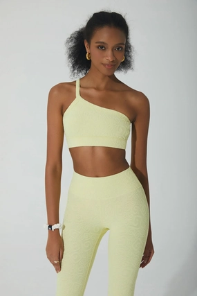 ColorfastFabricTech Vintage Look Serein 3D Single Strap Shoulder Bra - Yellow Pearl