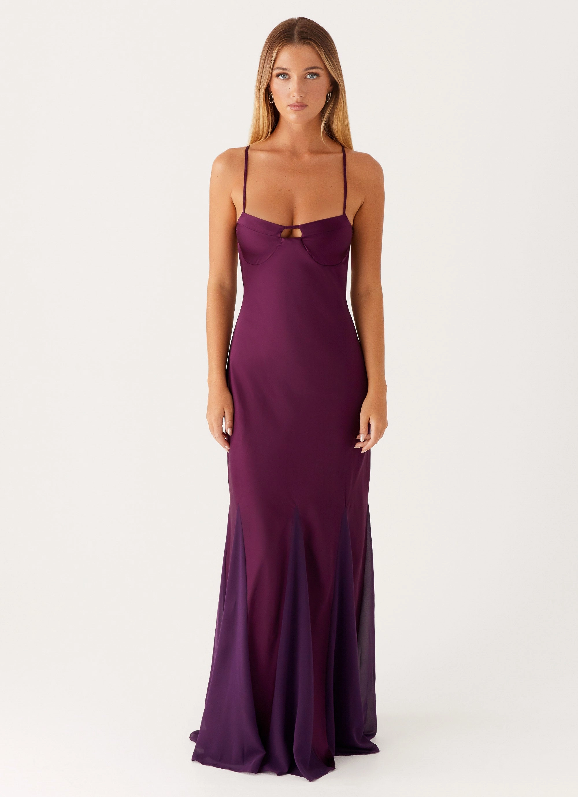Feminine off-the-shoulder gown Ravello Maxi Dress - Mulberry