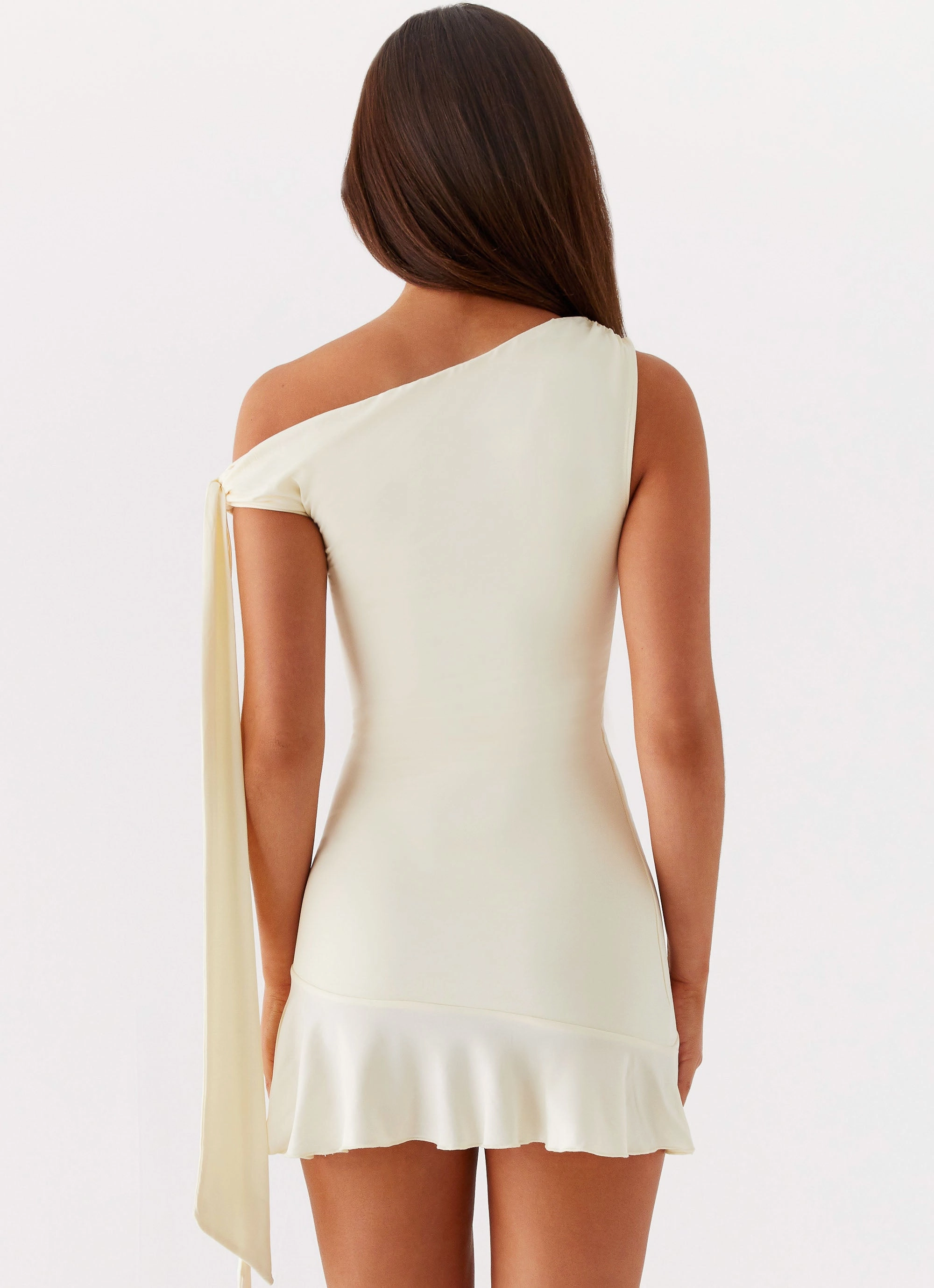 Palm House Mini Dress - Yellow Gentle Drape Layered Wear