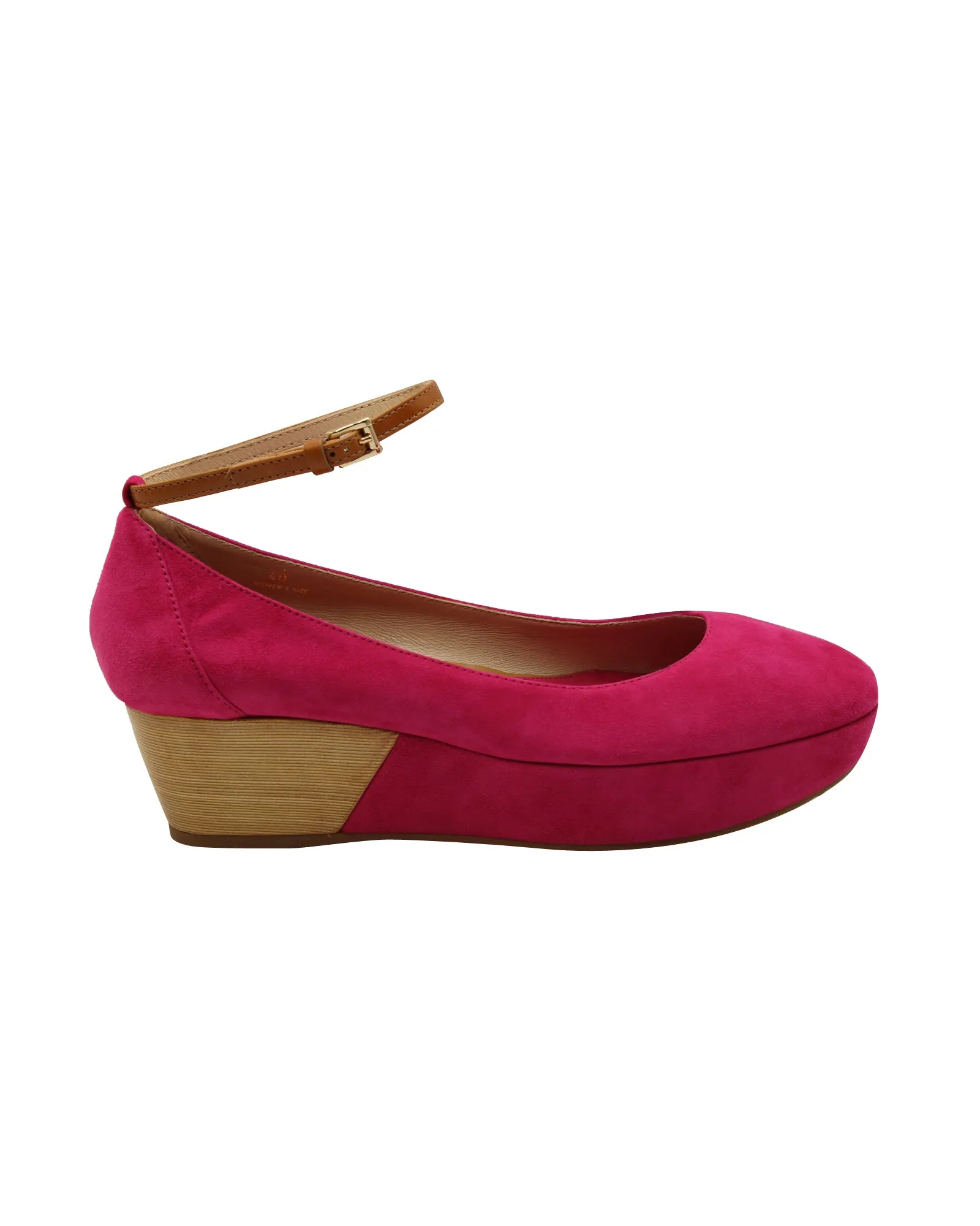 Tod's Ankle Strap Wedge Sandals in Pink Suede Brunch Walk