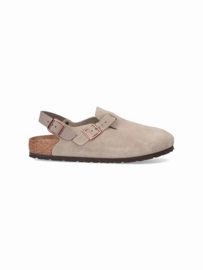 Tokio" Mules ?C Taupe Suede Breathability Feature