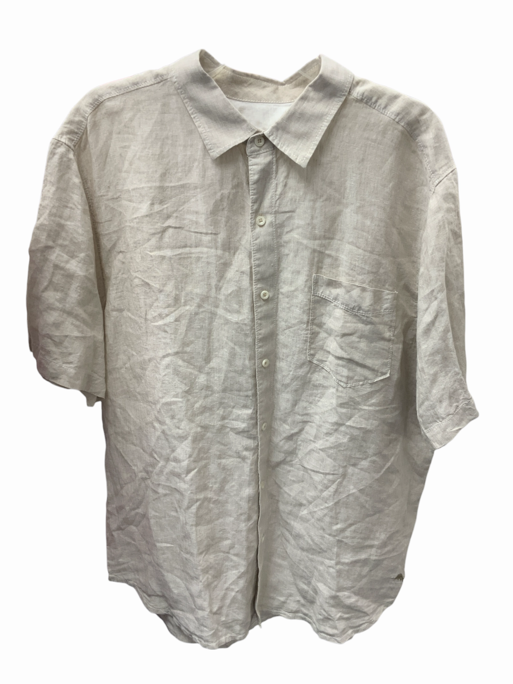 Tommy Bahama Men??s Linen Shirt Khaki XL Winter Layering