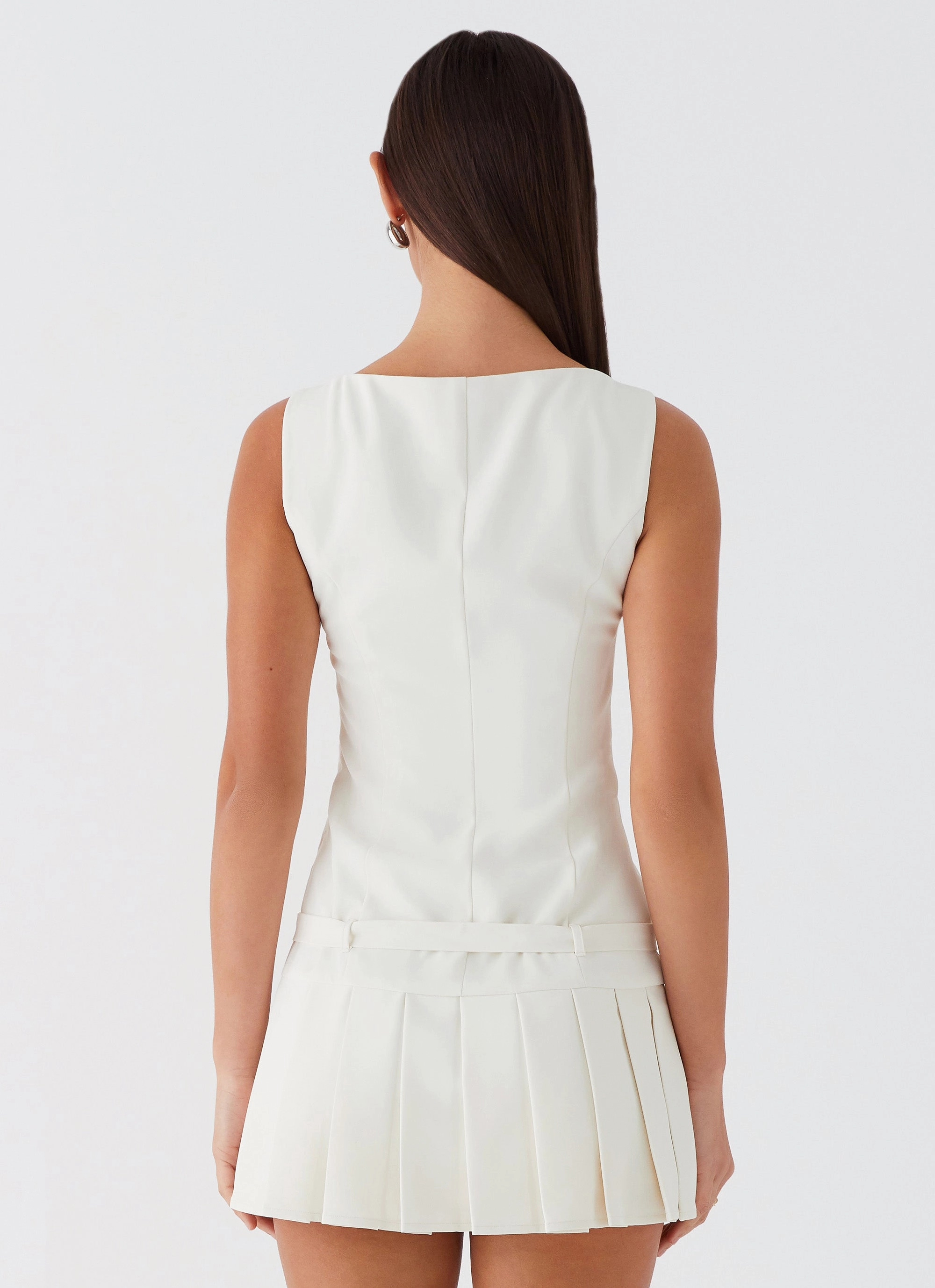 Air Layer SoftTouchTexture No More Excuses Belt Mini Dress - Ivory