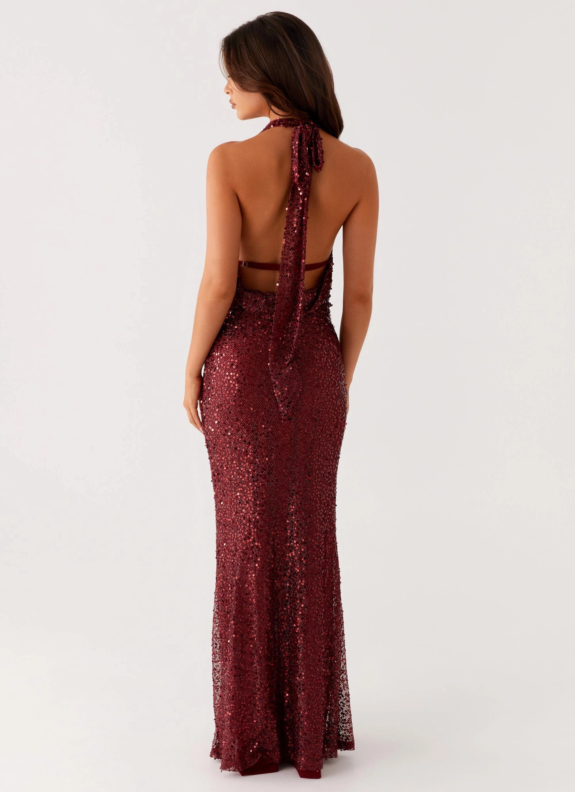 Treasured Sequin Maxi Dress - Fuchsia Formal Occasion Neutral Tones