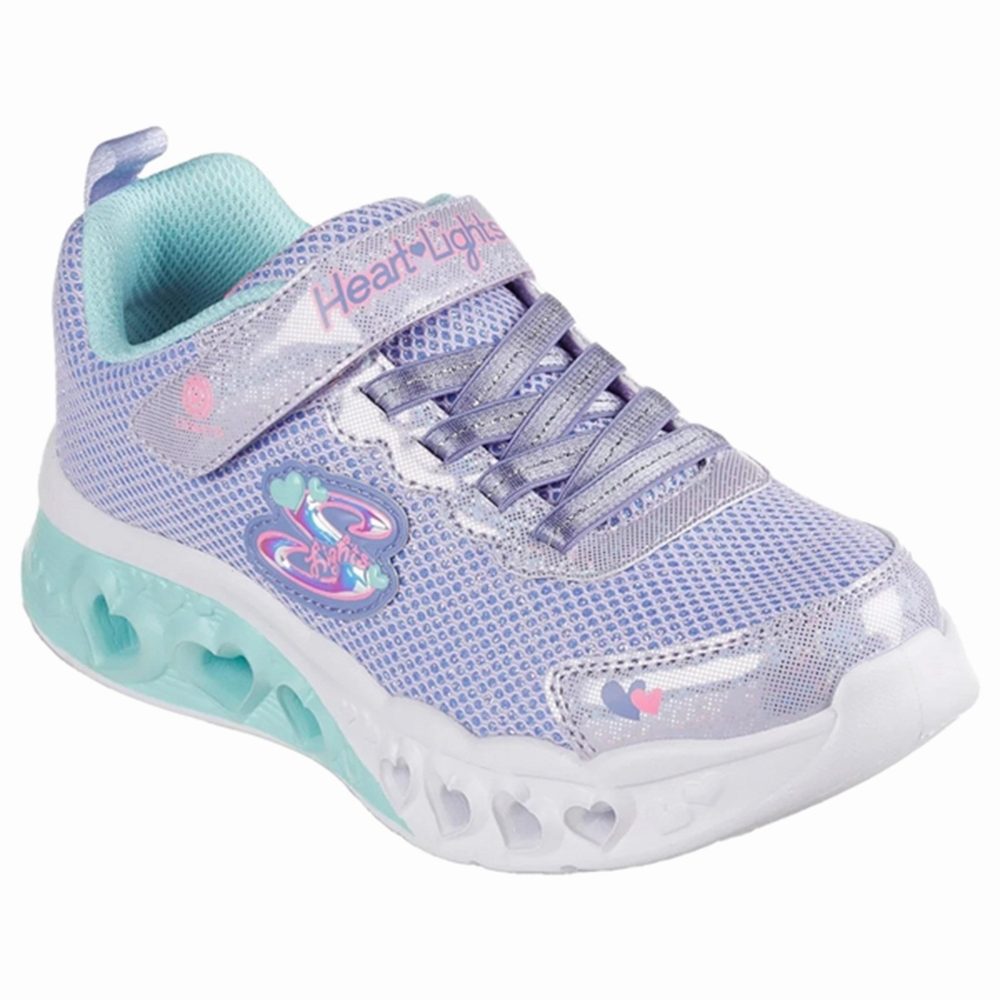 Skechers Flutter Heart Lights Sneakers Lavender Multicolor Ventilation Ports Lightweight Use