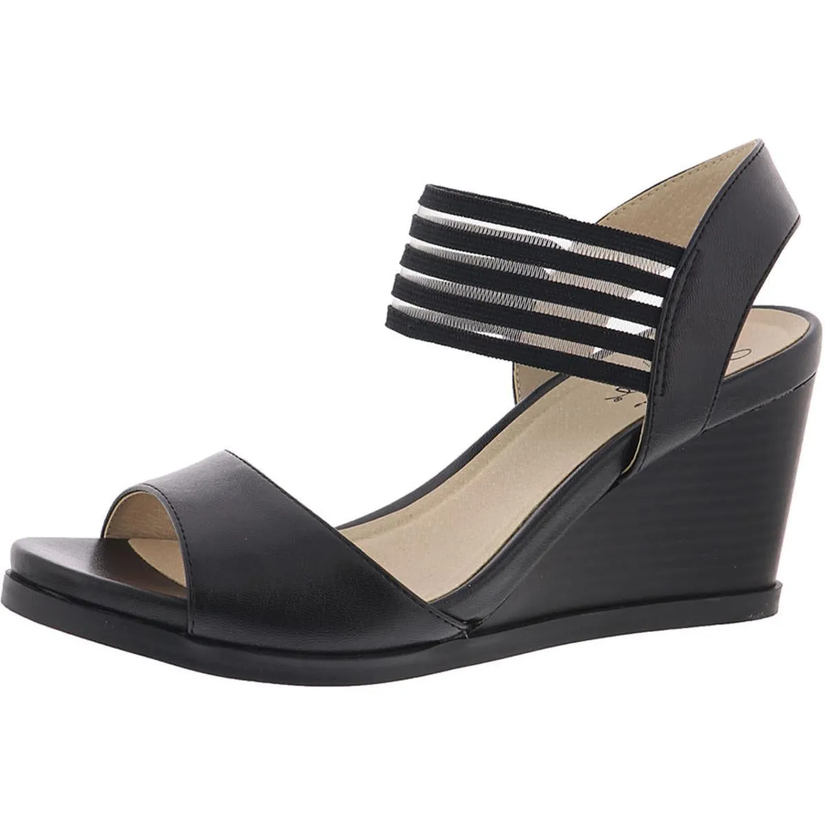 flexible shoes Criss Cross Straps Blaze Womens Faux Leather Dressy Wedge Sandals