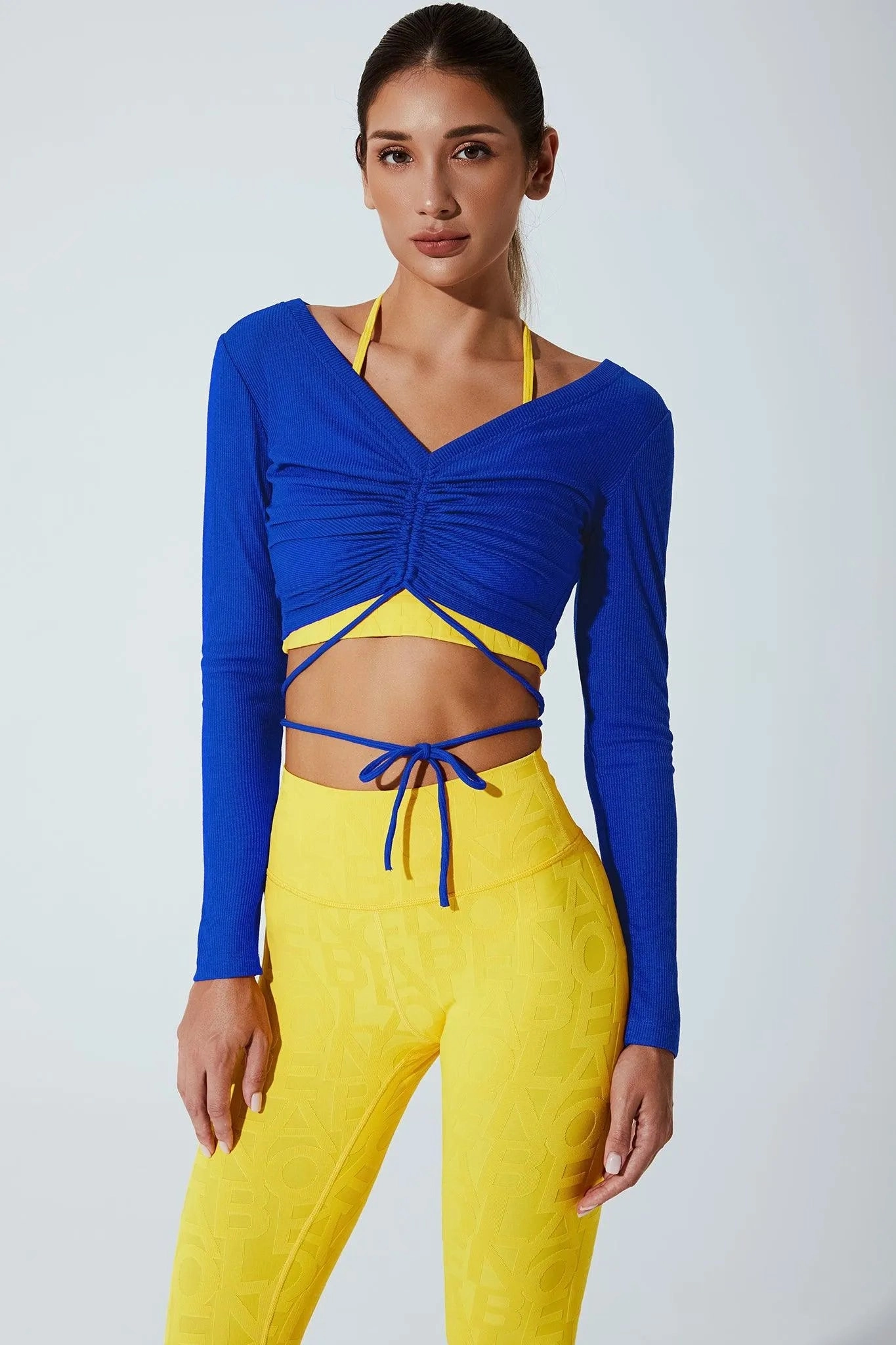 Helen Long Sleeve Drawstring - Blue Perfect for Layering