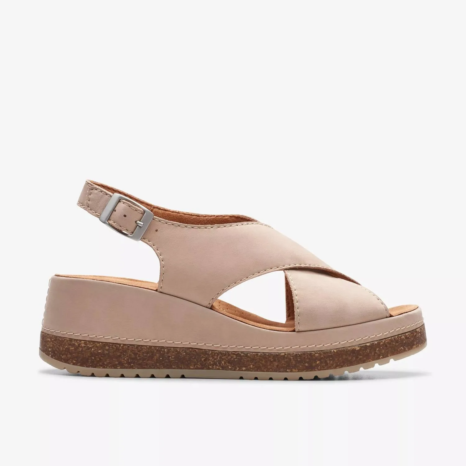 Women's Kassandra Step Wedge Sandal In Sand Nubuck Practical Comfort