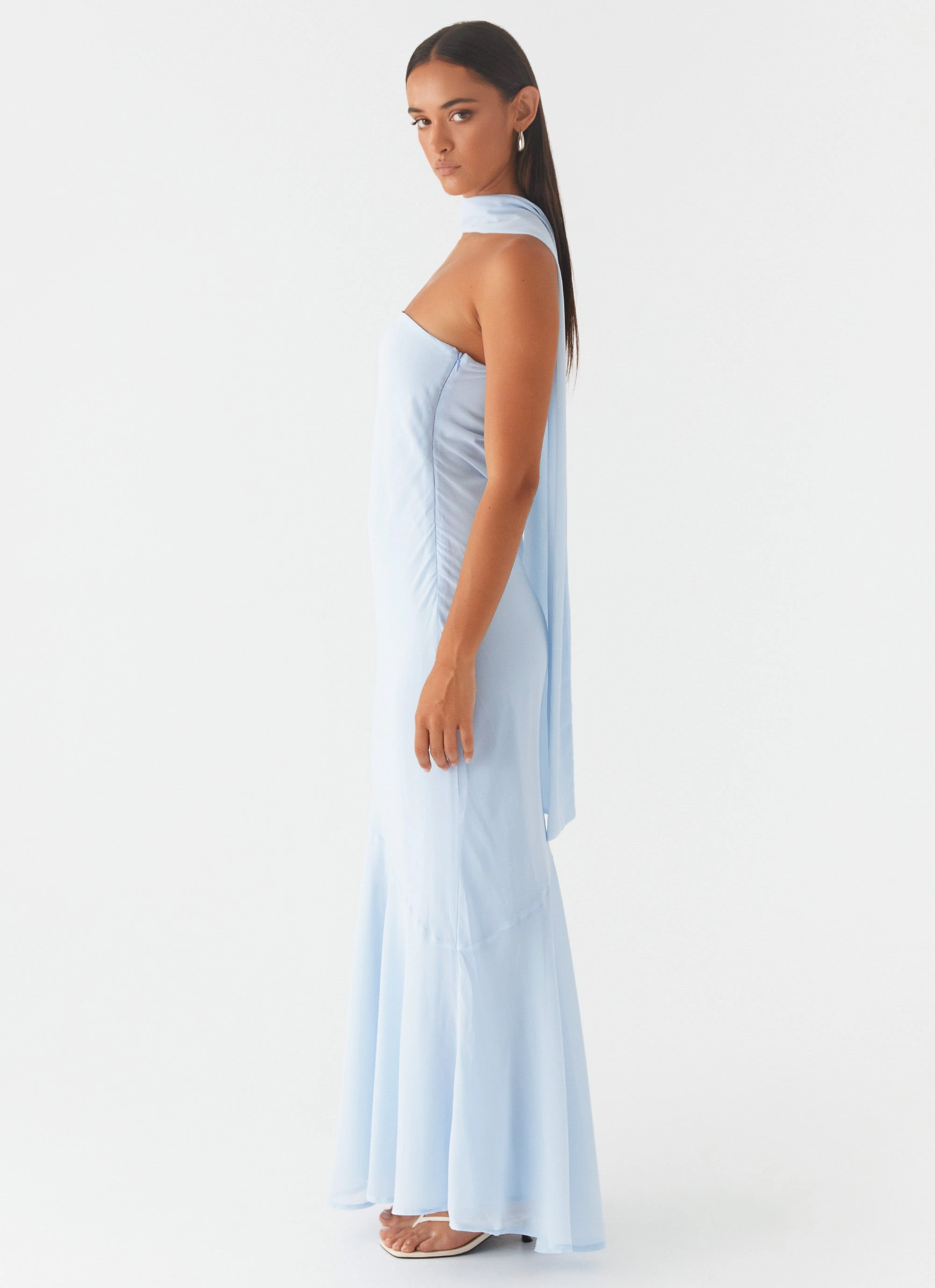 Heritage-Brand Shimmer-Finish Under The Pagoda Maxi Dress - Blue