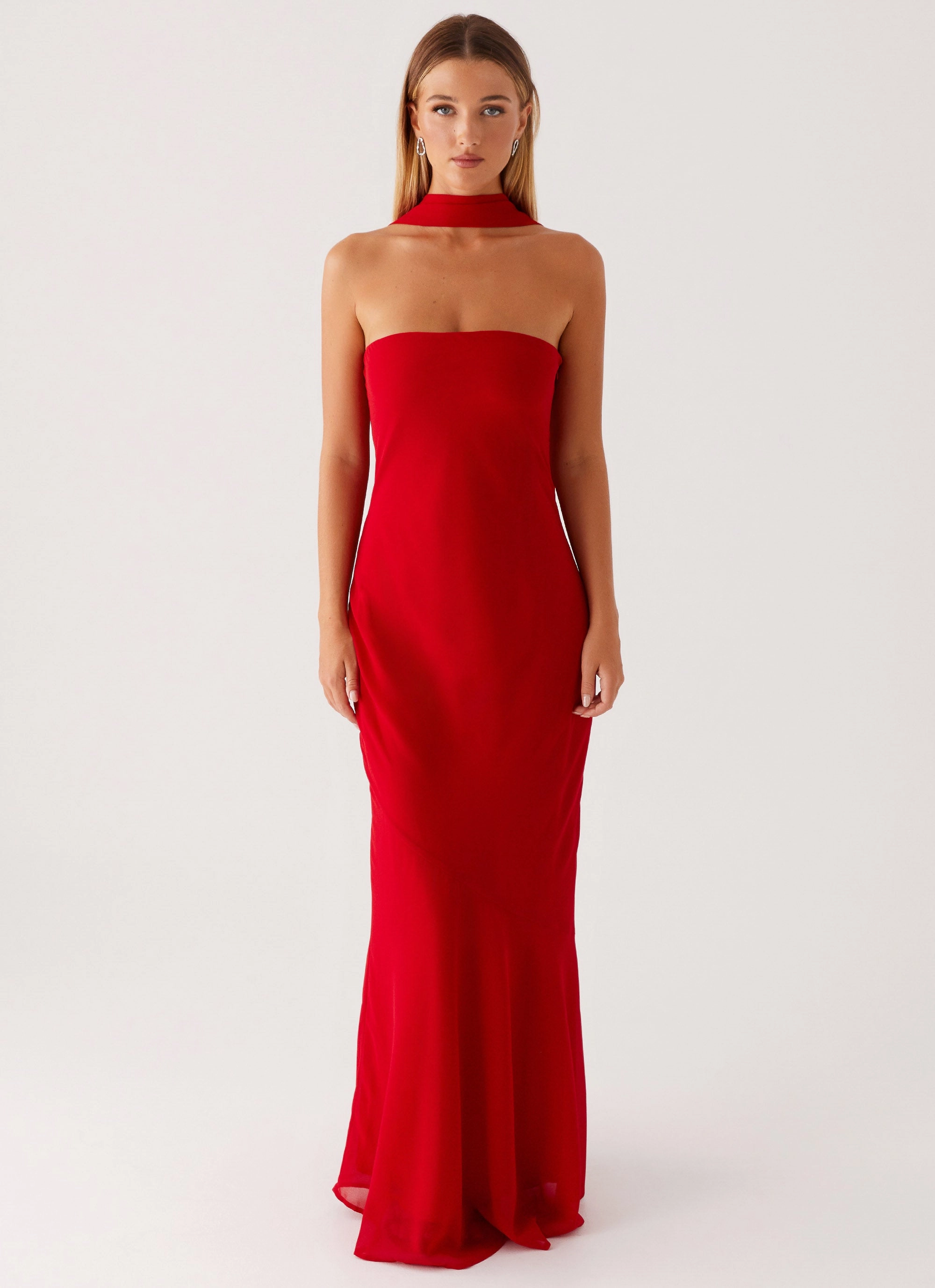 Calm Flow Chic Everyday Wear Under The Pagoda Maxi Dress - Red