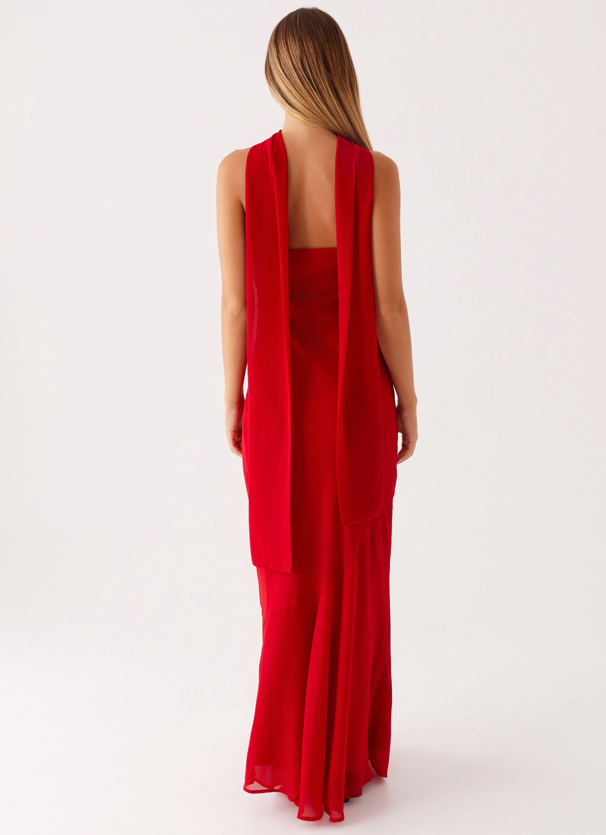 Light Wear Casual Style Under The Pagoda Maxi Dress - Red
