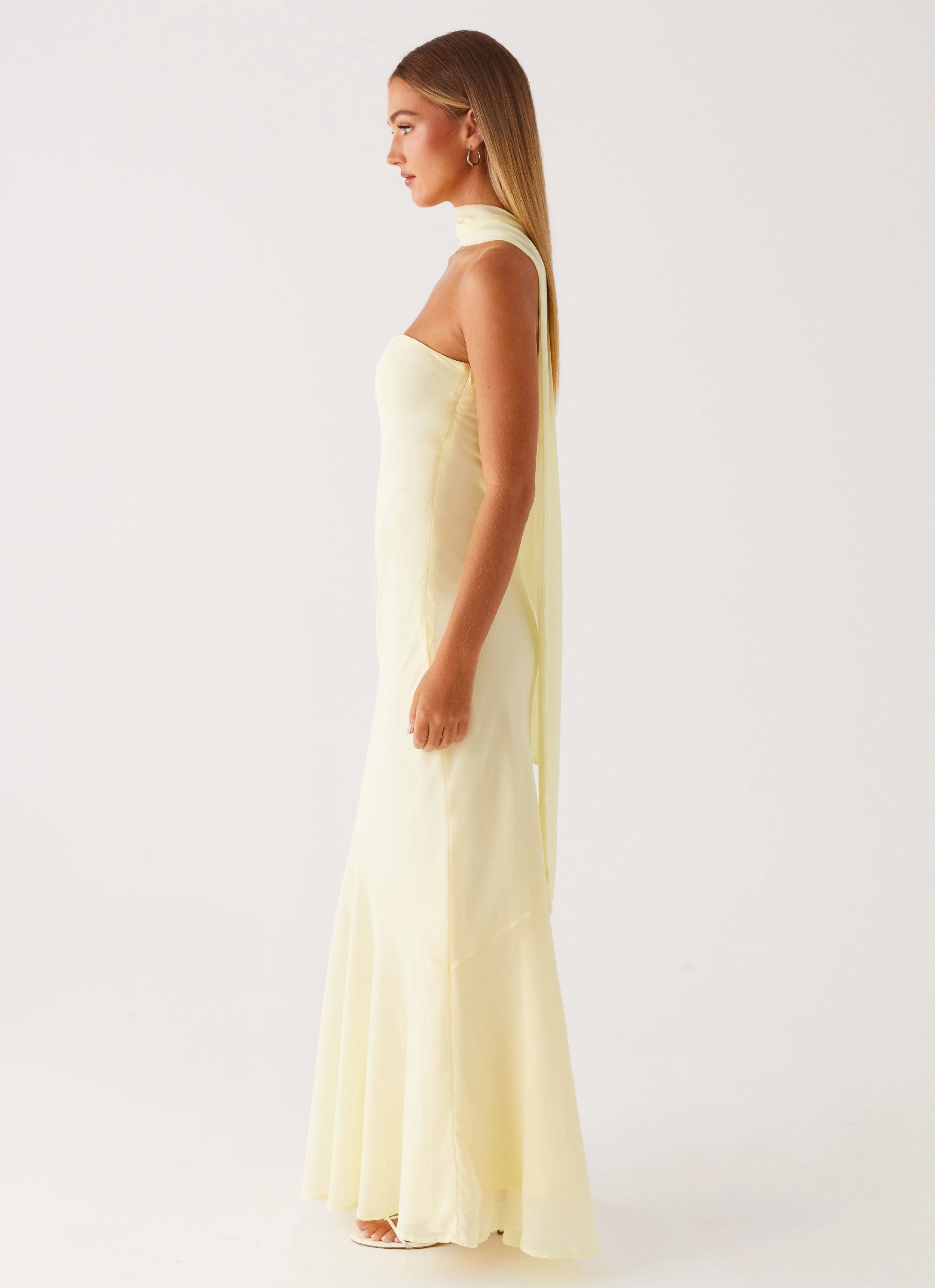 Structured Fit Edgy vibes Under The Pagoda Maxi Dress - Yellow