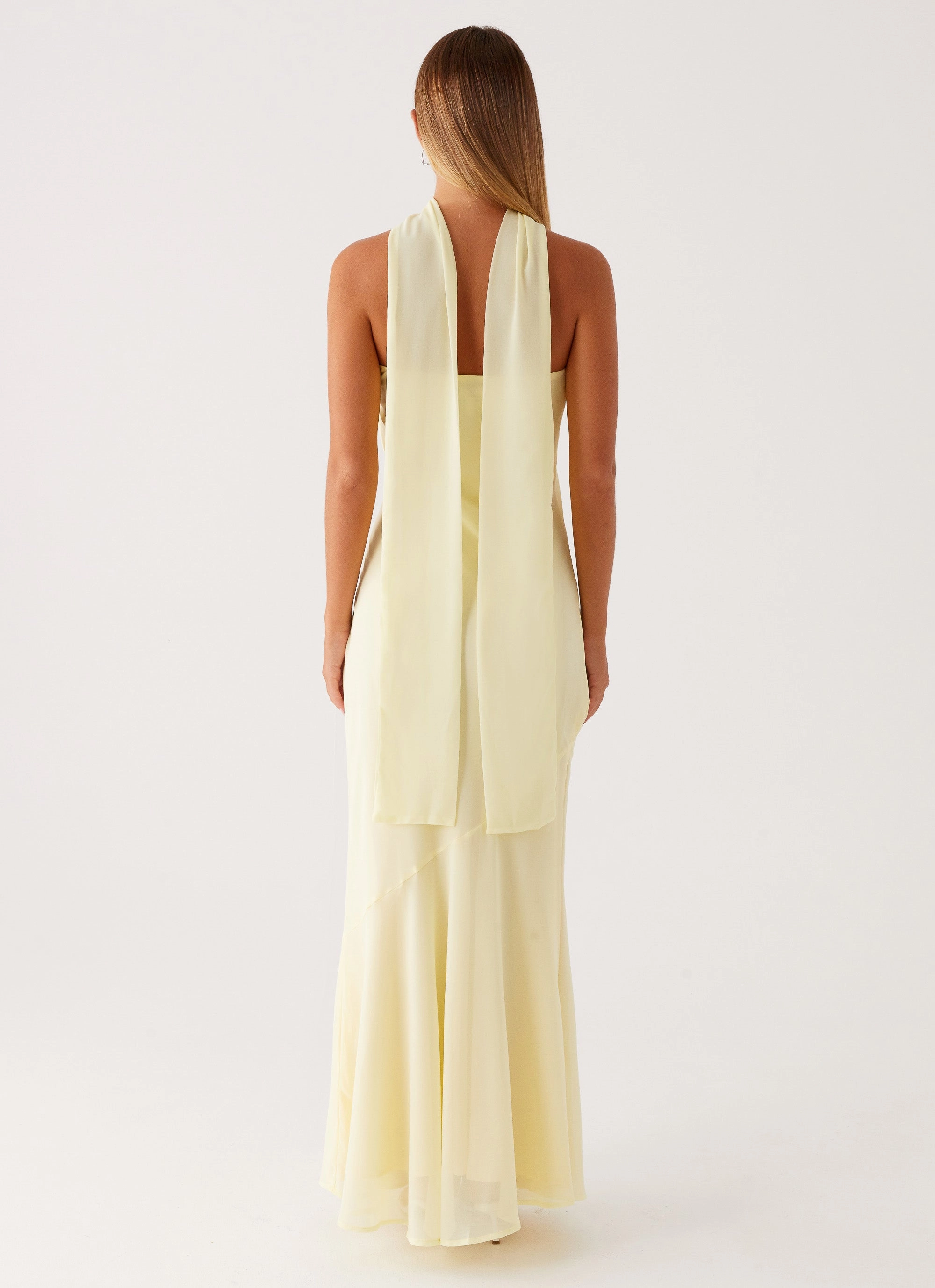 Under The Pagoda Maxi Dress - Yellow Empire Waist
