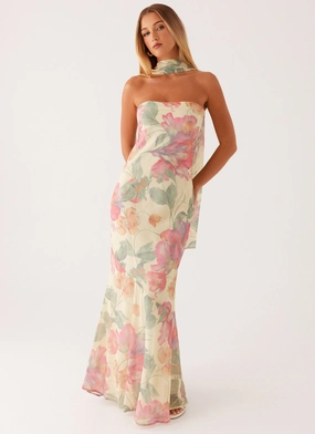 Under The Pagoda Maxi Dress - Yellow Peony Power Soft