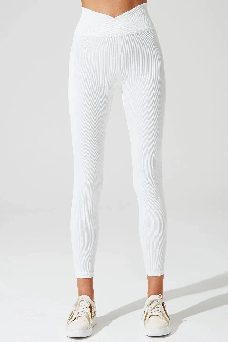 Extra Soft Studio Practice V Waist Ribbed Legging - White