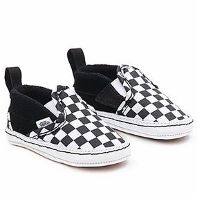 VANS IN Slip-On V Crib Sneakers Checker Black/True White Style Upgrade