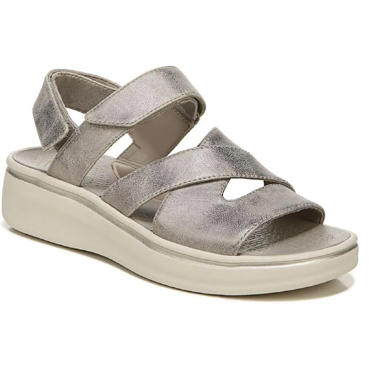 Red Bold Neutral Color Traveler Womens Faux Leather Wedge Sandals