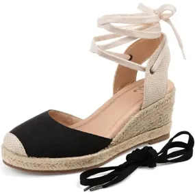 Flexible Vacation Shoes Womens Canvas Wedge Wedge Sandals