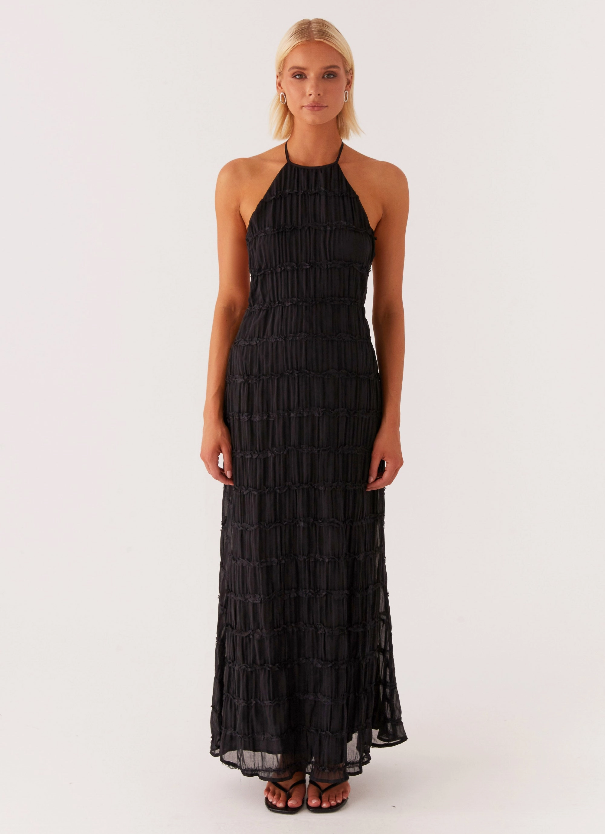 Aullie Maxi Dress - Black Warm-Layer