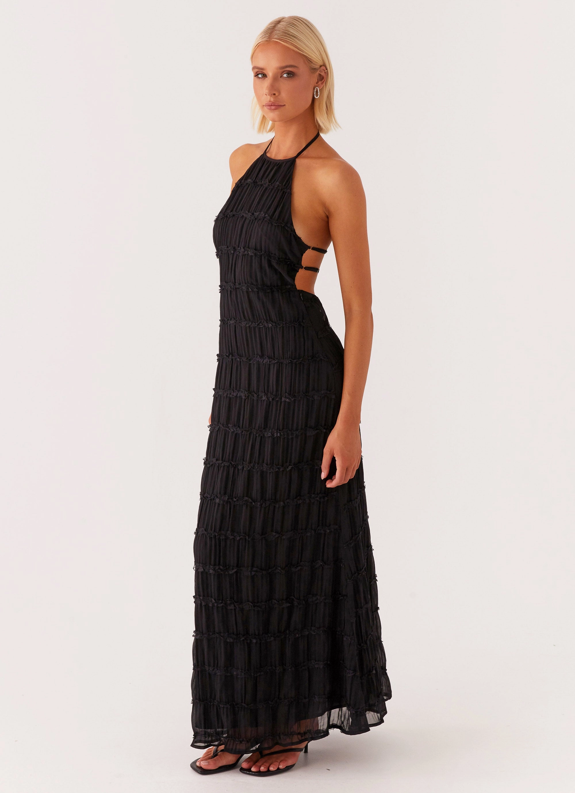 Holiday Wear Cotton-Blend Aullie Maxi Dress - Black