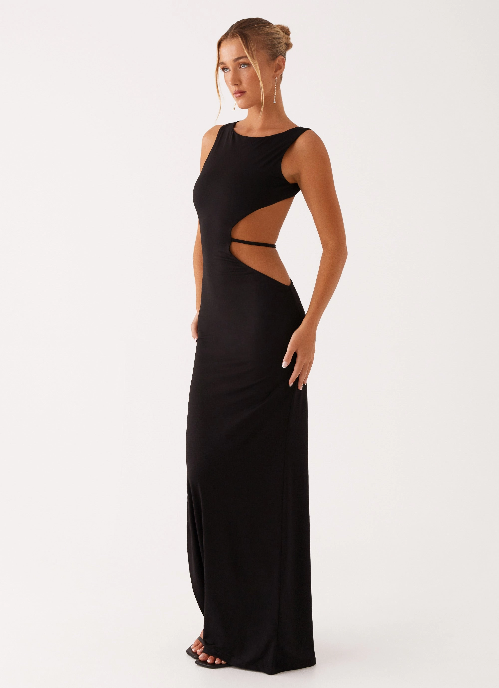 Sutton Maxi Dress - Black Tailored Layers Light Elegance