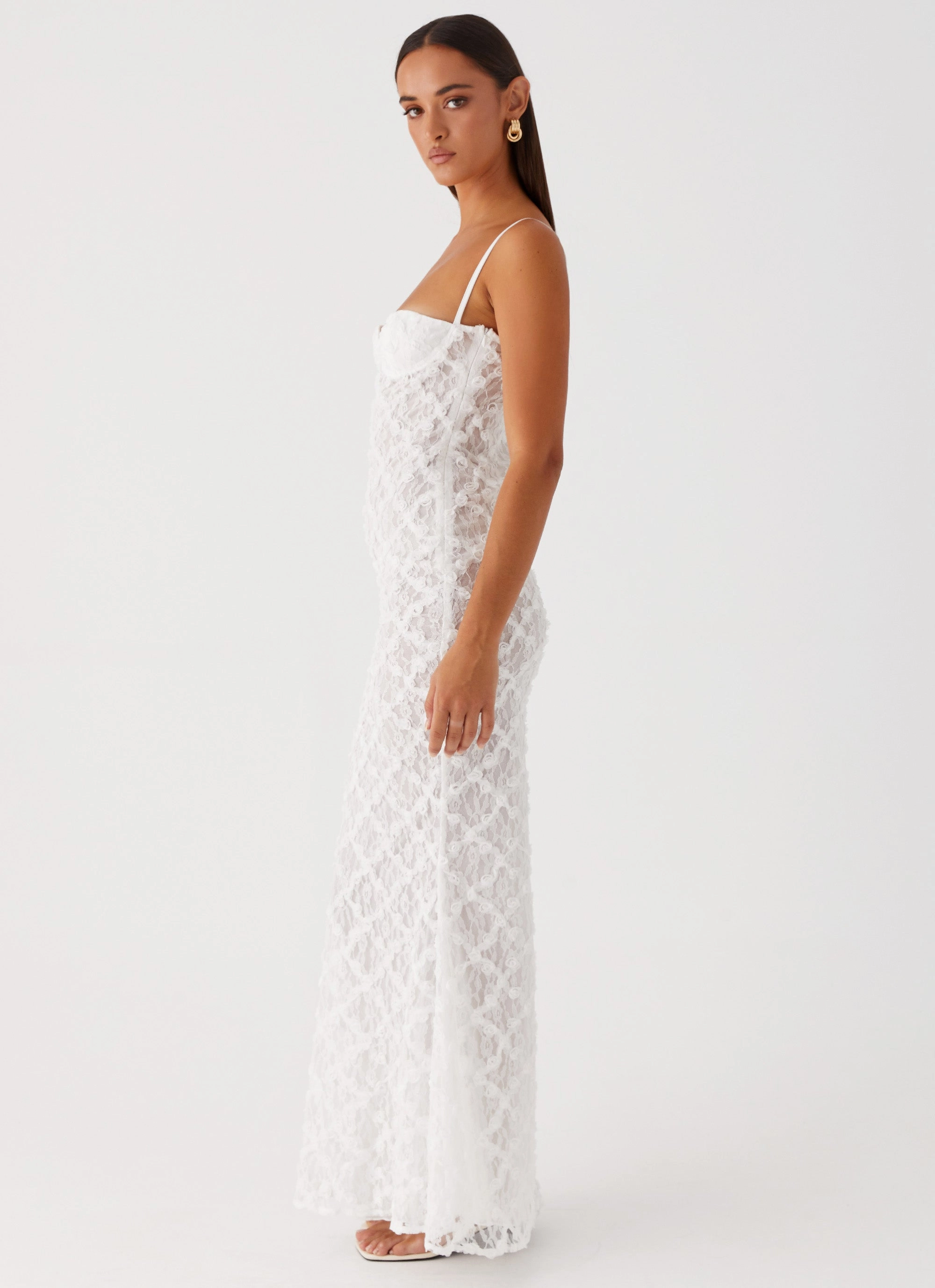 Layered-Sleeve Smart Glide That Girl Maxi Dress - White