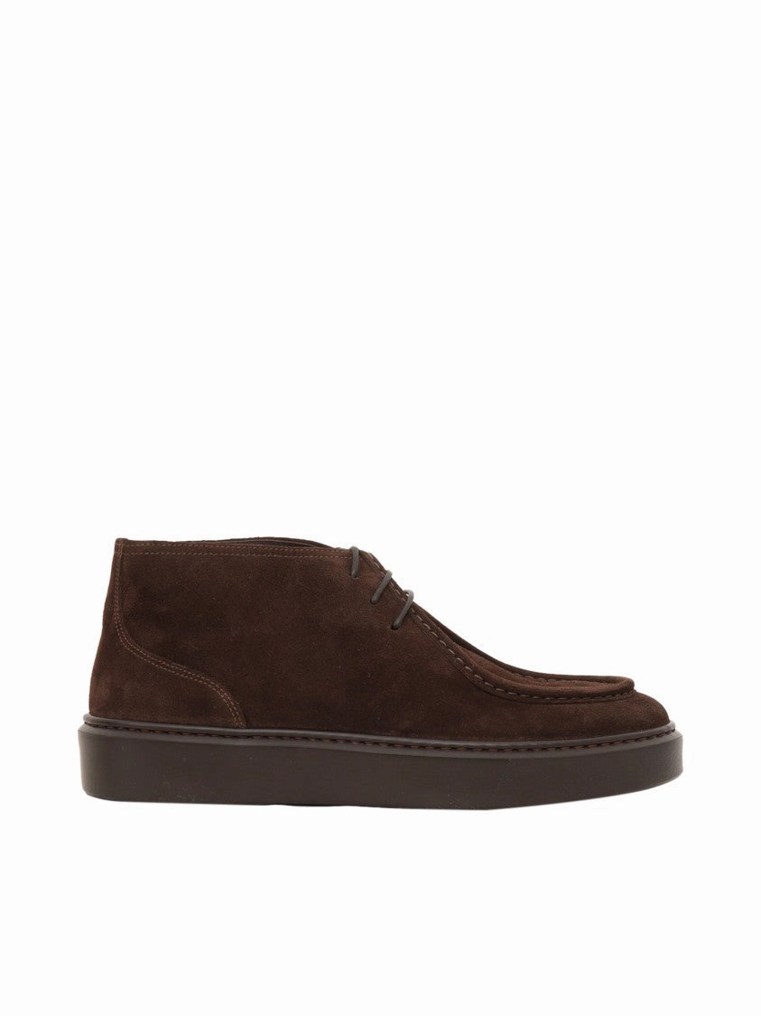 Chukka Sneakers With Suede Finish And Thick Sole Paced Movement Clean Silhouette