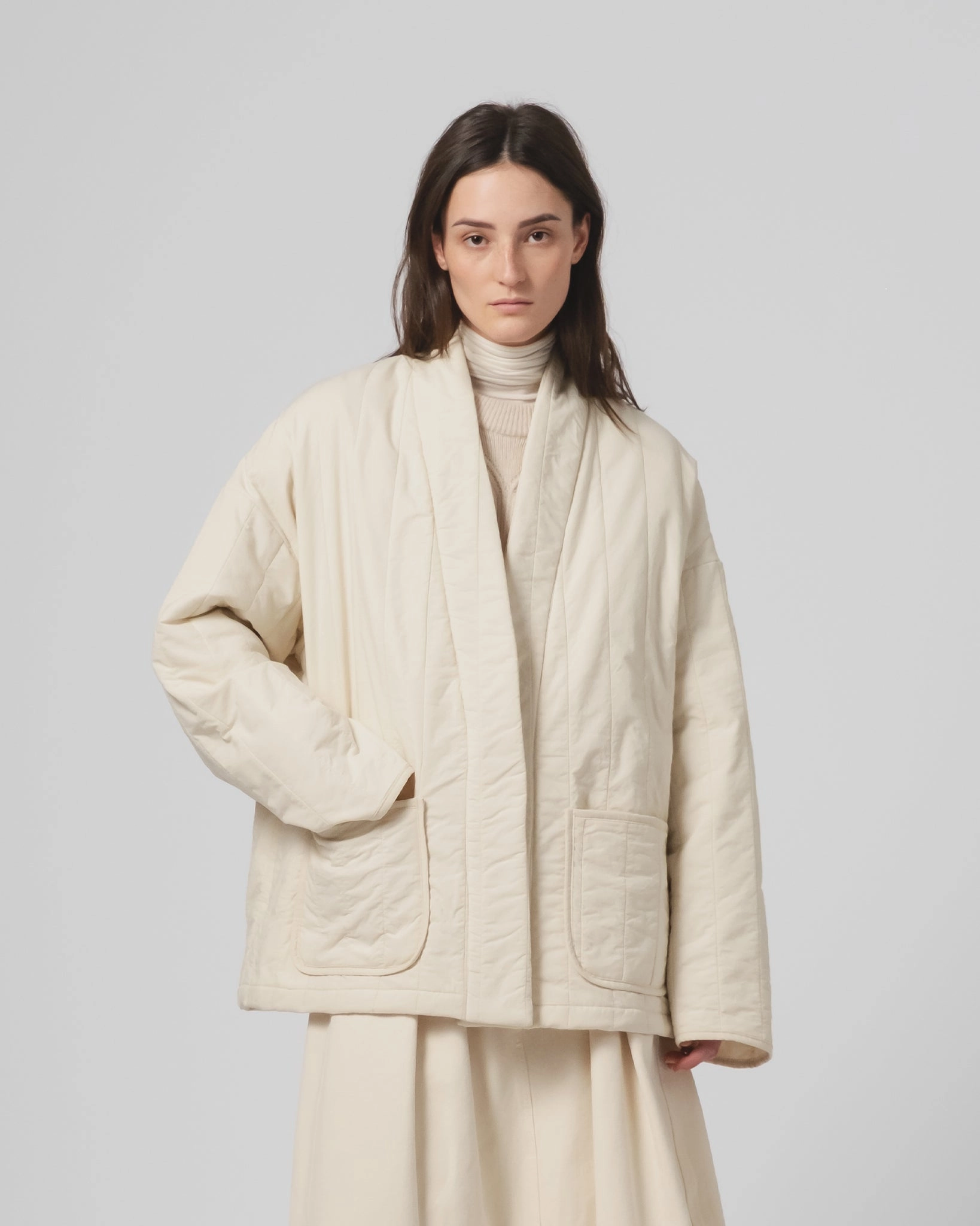 Eyeshadow Edo Jacket Quilted Cotton Ecru