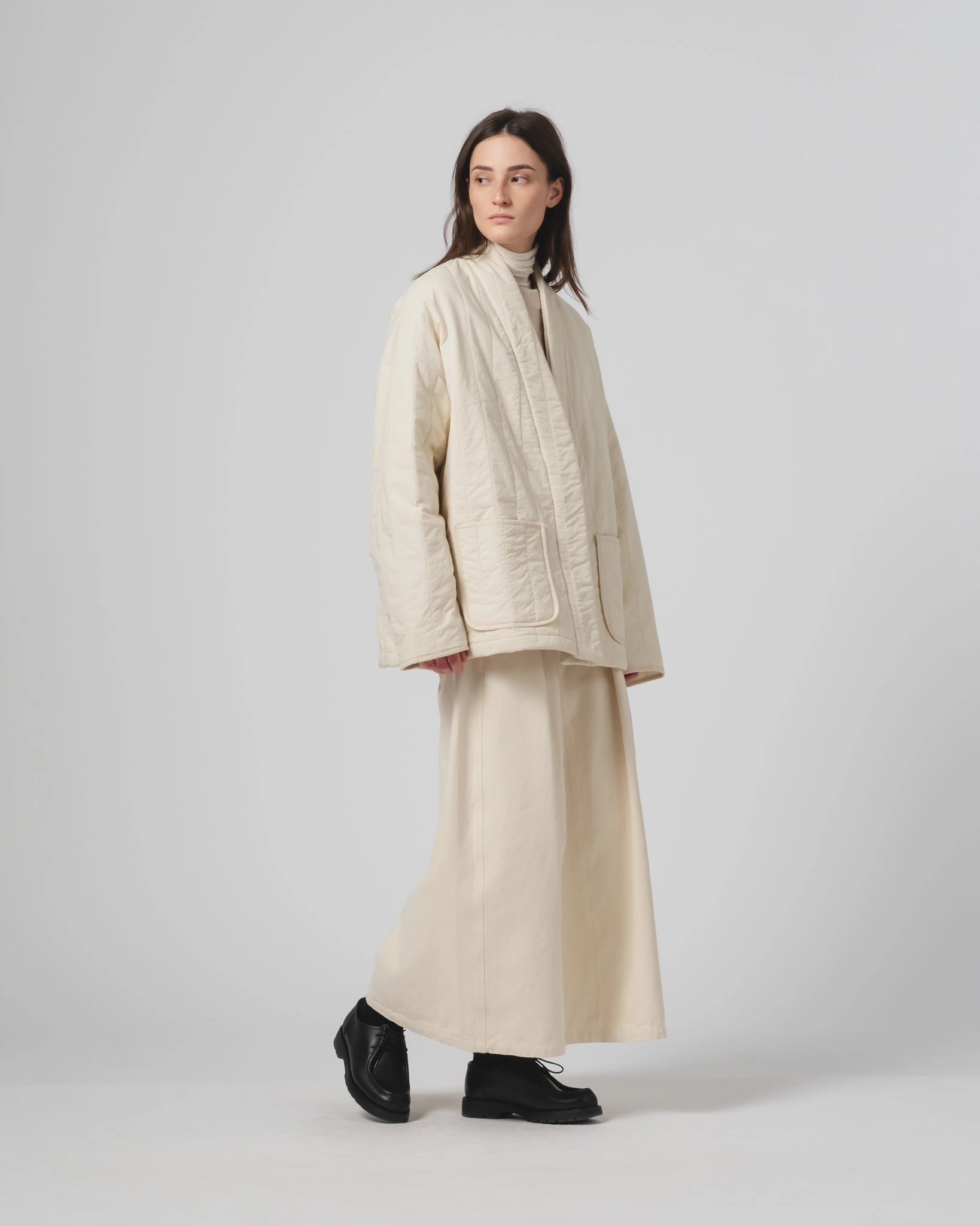 Event Winter Gear Edo Jacket Quilted Cotton Ecru