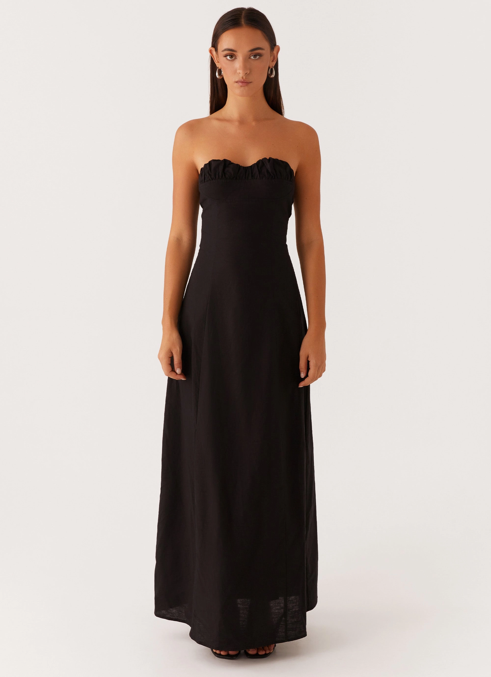Timeless Edge Tayla Linen Maxi Dress - Black